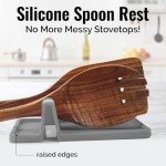 Zulay Kitchen Silicone Utensil Rest - Gray