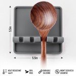 Zulay Kitchen Silicone Utensil Rest - Gray