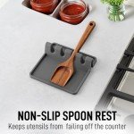 Zulay Kitchen Silicone Utensil Rest - Gray