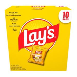 Frito Lay Classic Potato Chips, 10 Bags, 1 Oz