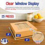Kraft Auto Pop-Up Cookie Boxes with Window - 25 Pack