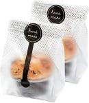 200 Translucent Bakery Bags with Handmade Stickers