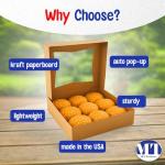 Kraft Auto Pop-Up Cookie Boxes with Window - 25 Pack