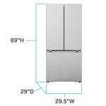 Avanti 30-Inch French Door Refrigerator, Stainless Steel