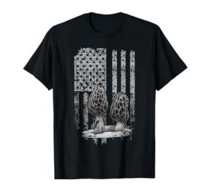 Morel Mushroom Hunter T-Shirt with U.S.A. Flag