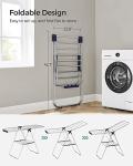 SONGMICS Foldable Metal Clothes Drying Rack with Clips