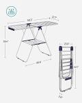 SONGMICS Foldable Metal Clothes Drying Rack with Clips