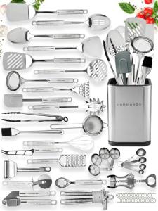 54-Piece Stainless Steel Kitchen Utensils Set