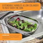 Collapsible Stainless Steel Colander with Expandable Handles