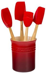 Le Creuset 5-Piece Silicone Utensil Set, Cerise