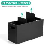 Black Wooden Utensil Holder – 3 Compartment Caddy