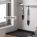 Black Silicone Kitchen Tongs Set, 9 & 12 Inch