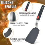 Heat Resistant Silicone Spatula Turner Set of 3