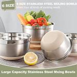 Umite Chef 6-Piece Stainless Steel Mixing Bowls