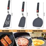 Heat Resistant Silicone Spatula Turner Set of 3