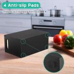 Black Wooden Utensil Holder – 3 Compartment Caddy