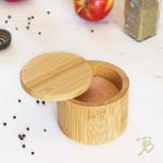 Bamboo Salt Cellar with Swivel Lid and Closure