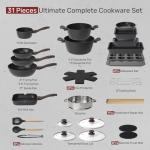 Kikcoin 31-Piece Nonstick Pots and Pans Set
