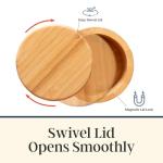 Bamboo Salt Cellar with Swivel Lid and Closure