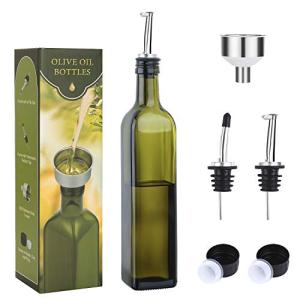 17oz Glass Olive Oil Bottle with Pourer & Funnel