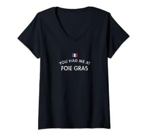 Foie Gras French Cuisine V-Neck T-Shirt for Women