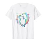 Cute Beluga Whale Couples Watercolor T-Shirt