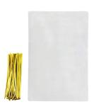 Clear Treat Bags with Gold Twist Ties, 50-Pack