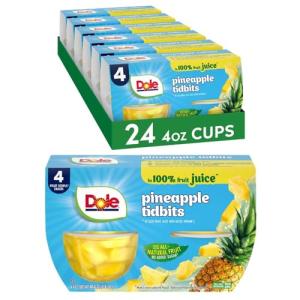 Dole Pineapple Tidbits in Juice – 24 Cups