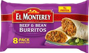 El Monterey Beef & Bean Burritos, 8 Count Box
