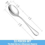 32-Piece Stainless Steel Dinner Spoon Set