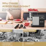 AAOBOSI 3000W Electric Meat Grinder with Touch Screen