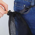 Black Mesh Drawstring Bags - 8 Pack