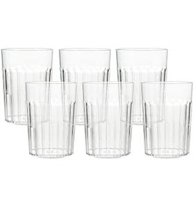 Set of 6 BPA-Free Clear Plastic Tumblers