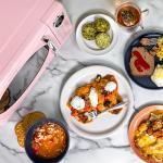 Pink Retro Microwave Oven with Glass Turntable