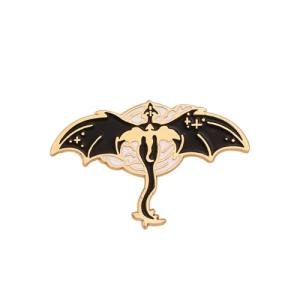 Dragon Rider Enamel Pin – Gothic Fantasy Brooch