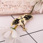 Dragon Rider Enamel Pin – Gothic Fantasy Brooch