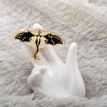 Dragon Rider Enamel Pin – Gothic Fantasy Brooch
