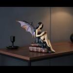 Gothic Fairy Figurine on Vintage Books