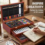 175-Pack Deluxe Art Supplies Set in Wooden Case