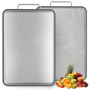 Double-Sided Stainless Steel & Wheat Straw Cutting Board