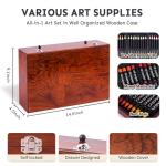 175-Pack Deluxe Art Supplies Set in Wooden Case