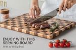 Acacia Wood Cutting Board with Juice Grooves