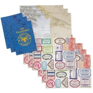 Kids' Passport Sticker Book Set with Travel Stickers