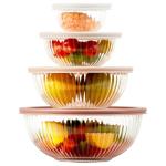 Glass Mixing Bowls Set with Lids - 4 Pack