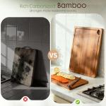 Bamboo Cutting Boards with Storage Rack and Juice Grooves