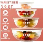 Glass Mixing Bowls Set with Lids - 4 Pack