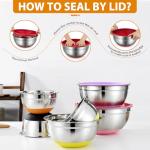 Colorful Stainless Steel Mixing Bowls with Lids