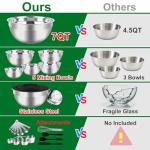 25-Piece Stainless Steel Mixing Bowls Set