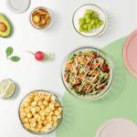 Glass Mixing Bowls Set with Lids - 4 Pack