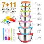 Colorful Stainless Steel Mixing Bowls with Lids